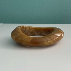 Faux Brown Marble Acrylic Bangle Bracelet